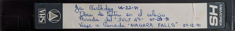 Junior's Birthday - Obra del Tratro en el Colegio - Parada del July 4th - Viaje a Canada (Niagra Falls) 1991